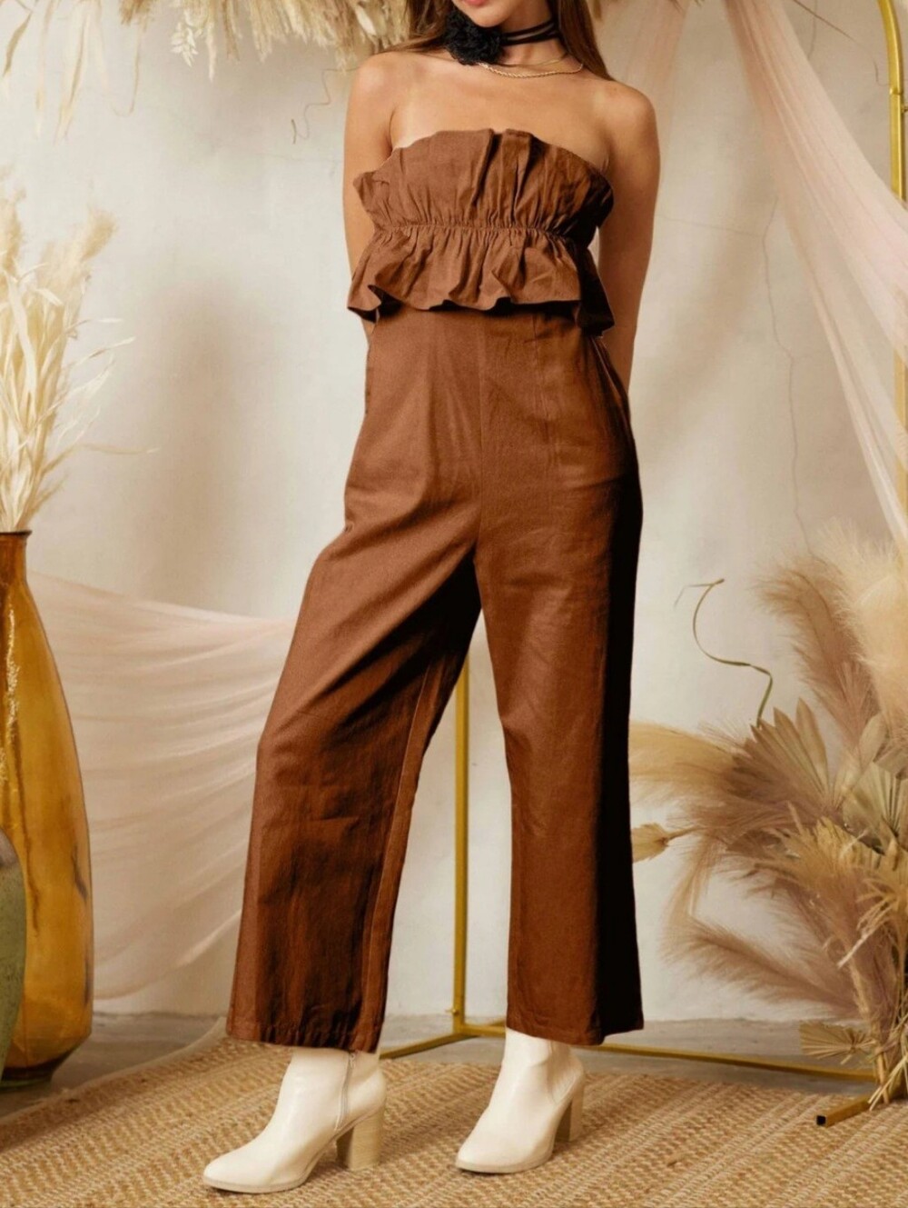 #103084 🛑S,M,L Tube Top Jumpsuit - Picture 4 of 6